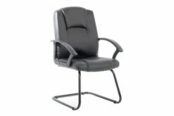 Dream Black Bonded Leather Cantilever Chair