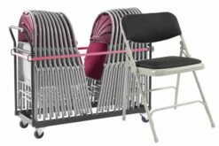 All Steel Upholstered Folding Chair Bundle Deal (20 Chairs & 1 Trolley)