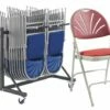 Fan Back Steel Upholstered Seat Folding Chair Bundle Deal (36 Chairs & 1 Trolley)