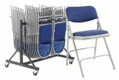 All Steel Upholstered Folding Chair Bundle Deal (36 Chairs & 1 Trolley)