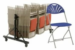 Fan Back Lightweight Folding Chair Bundle Deal (96 Chairs & 1 Trolley)