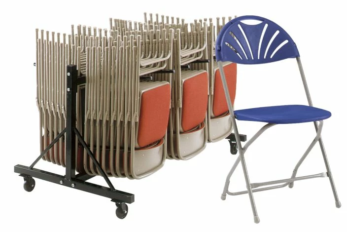 Fan Back Lightweight Folding Chair Bundle Deal (96 Chairs & 1 Trolley)