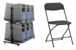 Lightweight Folding Chair Bundle Deal (200 Chairs & 1 Trolley)