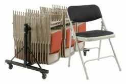 All Steel Upholstered Folding Chair Bundle Deal (52 Chairs & 1 Trolley)