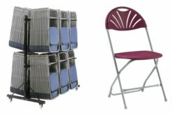 Fan Back Lightweight Folding Chair Bundle Deal (200 Chairs & 1 Trolley)