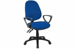 Full Lumbar 2 Lever High Back Fabric Operator Chair With Fixed Arms