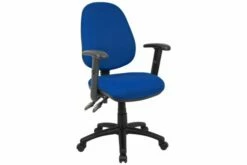 Full Lumbar 2 Lever High Back Fabric Operator Chair With Adjustable Arms