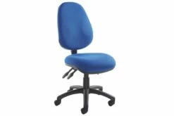 Full Lumbar 3 Lever High Back Fabric Operator Chair No Arms