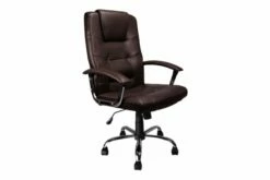 Skye High Back Brown Leather Faced Executive Chair