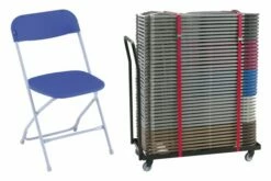 Lightweight Folding Chairs Bundle Deal (40 Chairs & 1 Trolley)