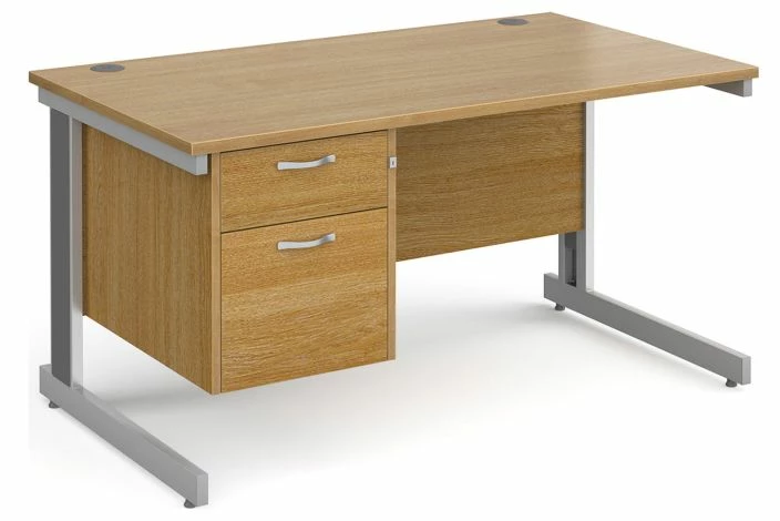 Tully Deluxe Rectangular Desk 2 Drawers - Image 3