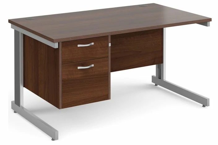 Tully Deluxe Rectangular Desk 2 Drawers - Image 4