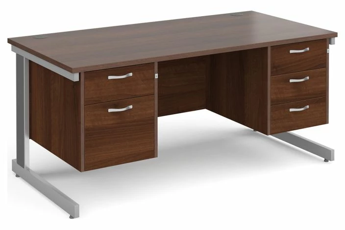 Tully Deluxe Rectangular Desk 2+3 Drawers - Image 4