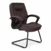 Clayton Leather Faced Cantilever Chair (Burgundy)