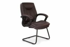 Clayton Leather Faced Cantilever Chair (Burgundy)