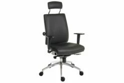 Baron Deluxe 24 Hour High Back Polyurethane Operator With Headrest (Chrome Frame)