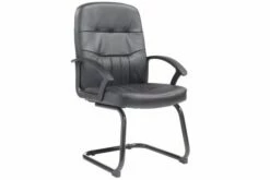 York Leather Faced Cantilever Chair