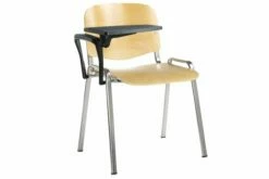 Pack Of 4 Wooden Conference Chairs With Writing Tablet