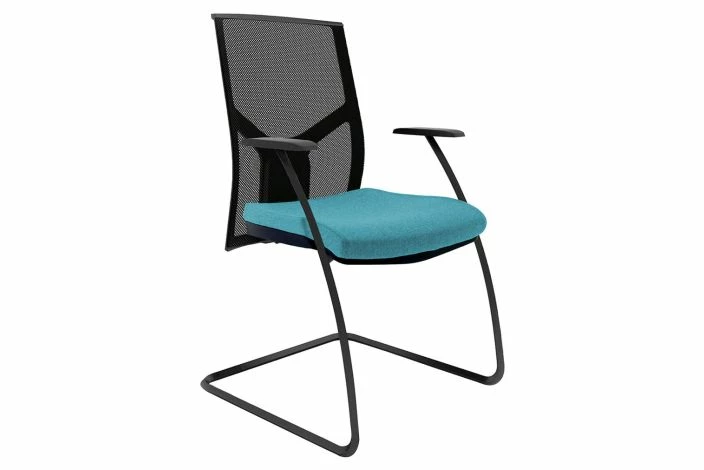 Rhine Mesh Back Cantilever Chair With Black Backrest