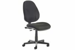 All Black 1 Lever High Back Fabric Operator Chair No Arms
