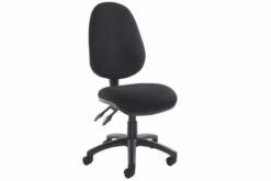 All Black 2 Lever High Back Fabric Operator Chair No Arms