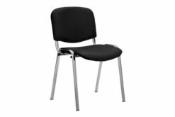 Vogue Fabric ISO Chrome Framed Stacking Conference Chair (Black)