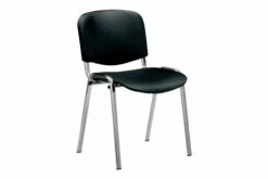 Vogue Vinyl ISO Chrome Framed Stacking Conference Chair (Black)