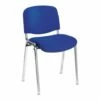 Vogue Fabric ISO Chrome Framed Stacking Conference Chair (Blue)