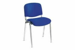 Vogue Fabric ISO Chrome Framed Stacking Conference Chair (Blue)