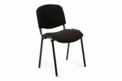 Vogue Fabric ISO Black Framed Stacking Conference Chair (Black)