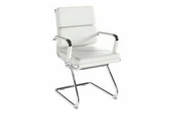 Dole Bonded Leather Cantilever Chair (White)