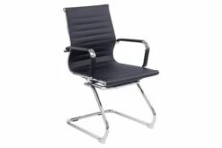 Andruzzi Bonded Leather Cantilever Chair (Black)