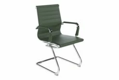Andruzzi Bonded Leather Cantilever Chair (Forrest Green)