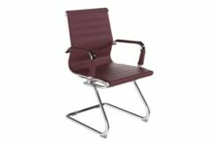 Andruzzi Bonded Leather Cantilever Chair (Ox Blood)