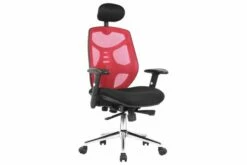 Dornock Red High Mesh Back Operator Chair With Headrest