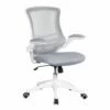 Moon High Mesh Back Operator Chair With White Base (Grey)
