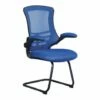 Moon Mesh Back Cantilever Chair With Black Frame (Blue)