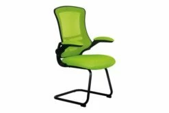 Moon Mesh Back Cantilever Chair With Black Frame (Lime Green)