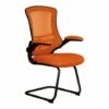 Moon Mesh Back Cantilever Chair With Black Frame (Orange)