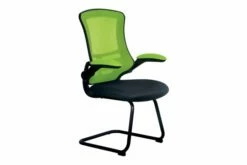 Moon Mesh Back Cantilever Chair With Black Frame (Lime Green/Black)