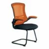 Moon Mesh Back Cantilever Chair With Black Frame (Orange/Black)