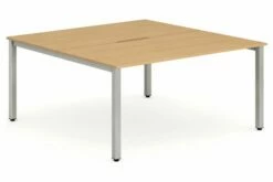 Pamola Back To Back Starter Bench Desk (Silver Legs)