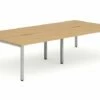 Pamola Double Back To Back Bench Desk (Silver Legs)