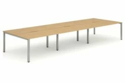 Pamola Triple Back To Back Bench Desk (Silver Legs)