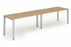 Pamola Double Bench Desk (Silver Legs)