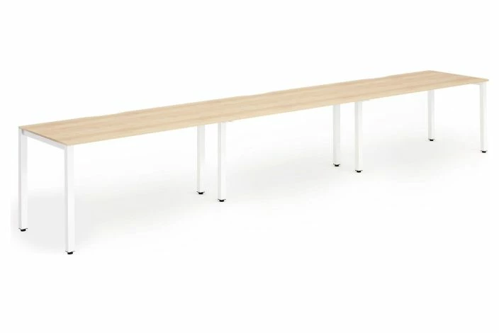 Pamola Triple Bench Desk (White Legs) - Image 4