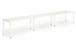 Pamola Triple Bench Desk (White Legs)