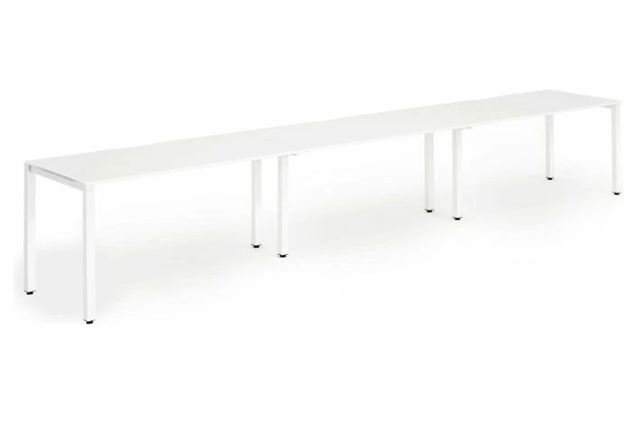 Pamola Triple Bench Desk (White Legs)