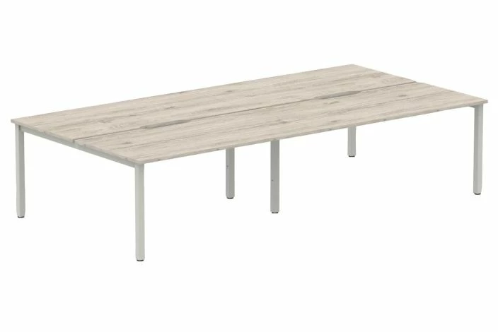 Pamola Double Back To Back Bench Desk (Silver Legs) - Image 2