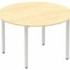 All Maple Circular Meeting Table (Square Legs)